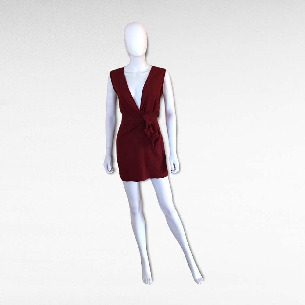 Olivaceous Very Sexy Deep V-Neck Dress